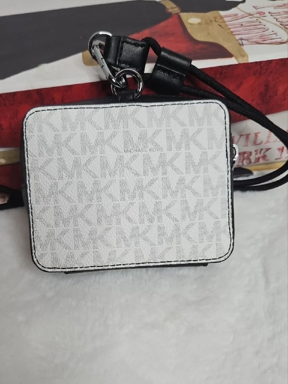 Michael Kors Micro Camera Bag With Landyard -Bright White